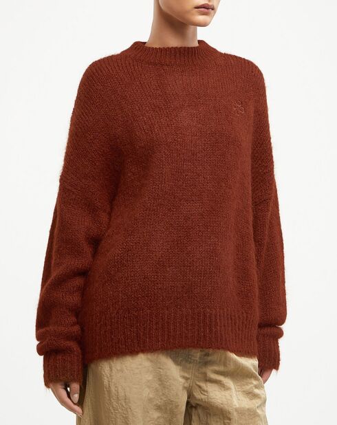 Pull en Alpaga & Laine mélangés Toni marron foncé