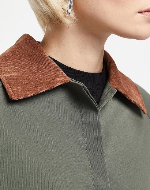 Chasse Kinga parka van kaki wolmix