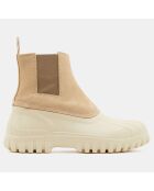 Chelsea Boots en Velours de Cuir Balbi beiges