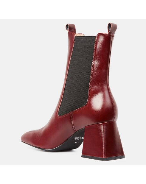 Bottines en Cuir marron - Talon 7 cm