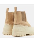 Chelsea Boots en Velours de Cuir Balbi beiges