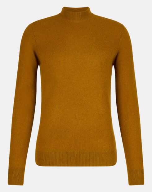 Pull 100% Cachemire col Montant Rachmok camel