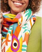 Foulard Palmier multicolore  130x130 cm