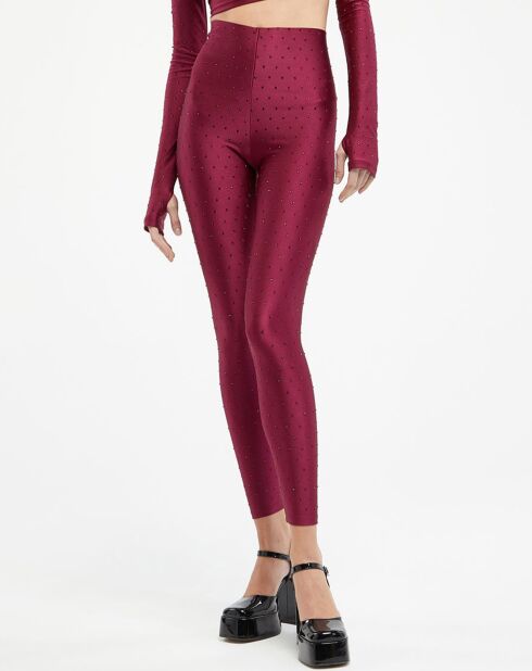 Legging Holly Crystal - 80'S bordeaux clair