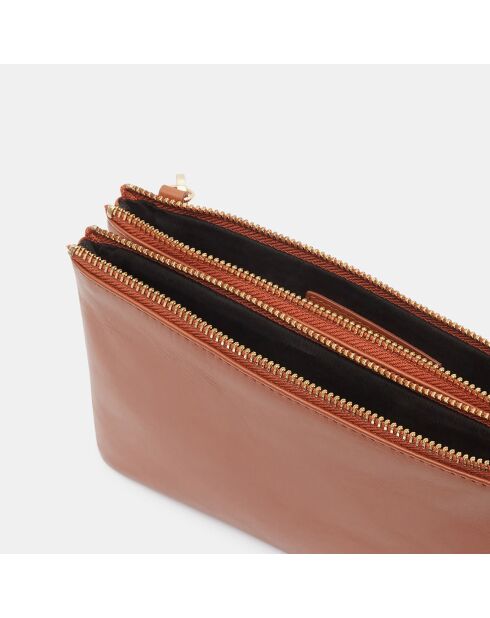 Pochette en Cuir Day G camel - 14x22x3.5 cm