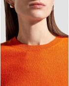 Pull 100% Cachemire col rond Zabri orange