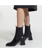 Bottines en Cuir noires - Talon 7 cm