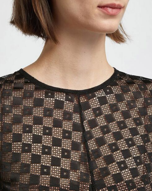 Robe longue Damier Lace Long Dress noire
