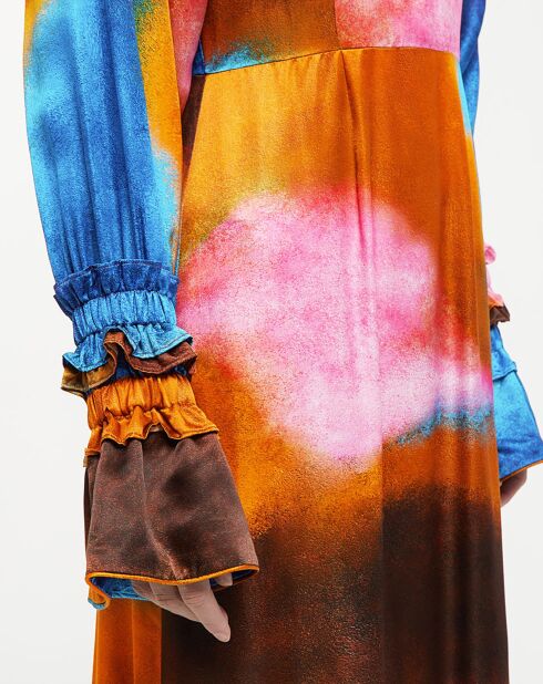 Robe en Soie mélangée Alina multicolore