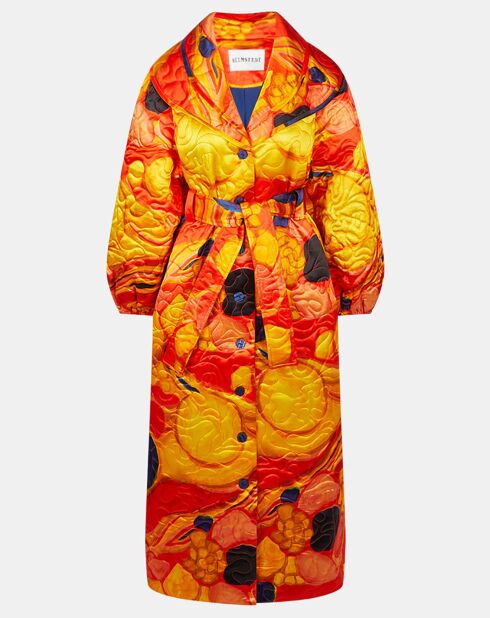 Manteau en Laine & Soie Drew orange/jaune