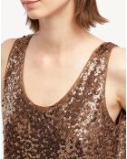 Top Paillettes Tess marron