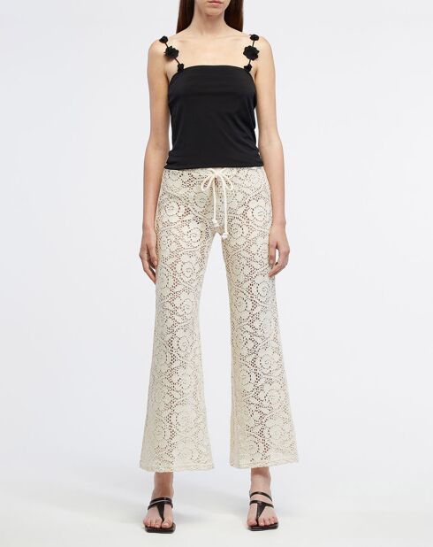 Ballata With Flowers schwarzes Top