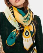 Foulard Palmier multicolore  90x90 cm