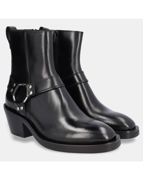 Boots en Cuir noires - Talon 5,5 cm