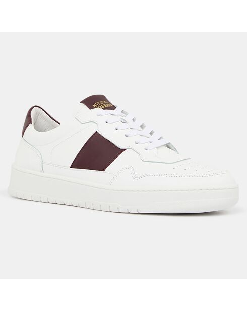 Baskets en Cuir Edition 06 blanc/bordeaux