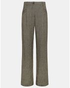 Pantalon en Lin & Laine mélangés Nocciolo noir
