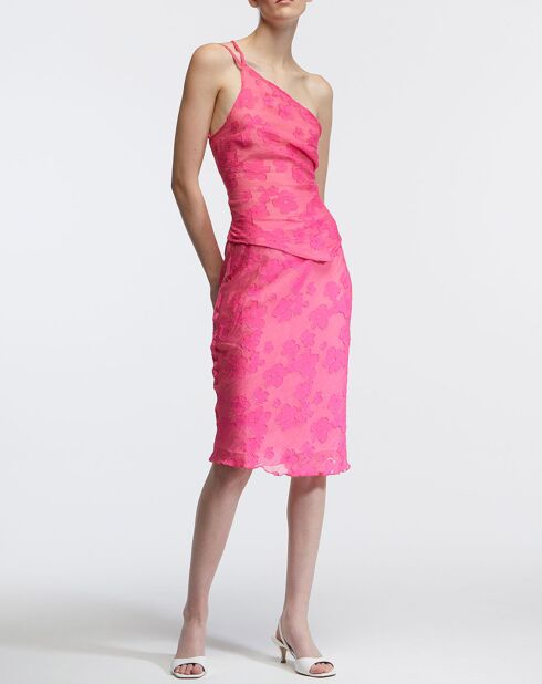 Camino top met roze bloemen