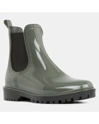 Boots de pluie vert kaki - Talon 4 cm