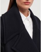 Manteau 100% Laine Carmen bleu marine