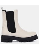 Chelsea boots en Cuir beiges - Talon 4 cm