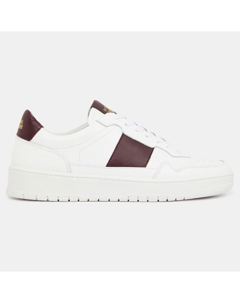 Baskets en Cuir Edition 06 blanc/bordeaux