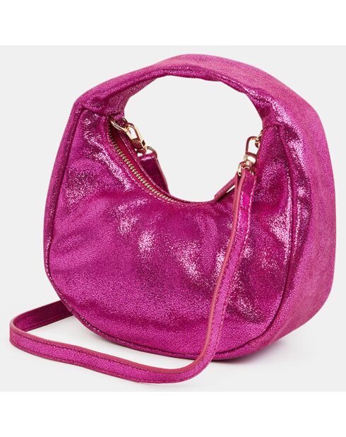 Sac à main en Cuir Mini Rudy fuchsia - 18x21x8.5 cm