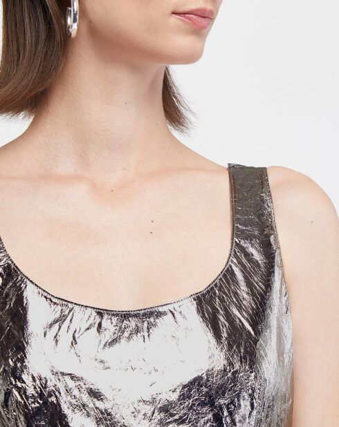 Robe Louise Crinkled Silv argentée