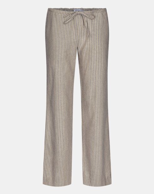 Dacun broek met strepen beige/blauw