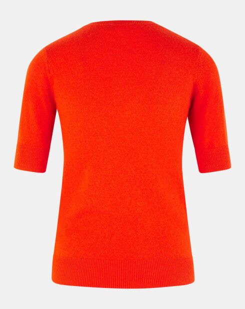 Pull 100% Cachemire manches courtes Difi orange