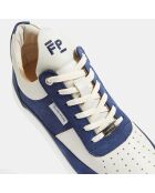 Baskets en Cuir Low Top Game blanc/bleu