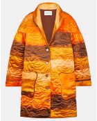 Veste en Laine & Soie Emilie orange/marron