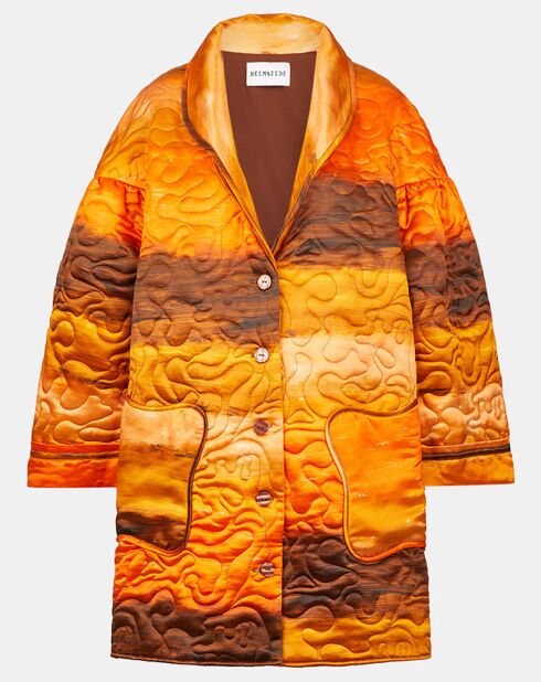 Veste en Laine & Soie Emilie orange/marron