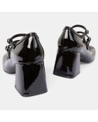 Babies en Cuir verni noires - Talon 7 cm