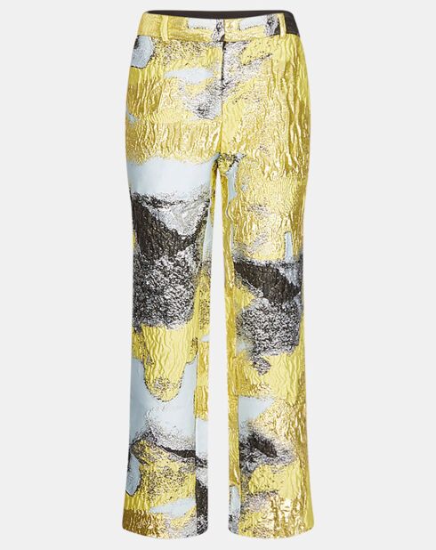 Pantalon Elsi, Elevated Woven Jaquard jaune/multicolore