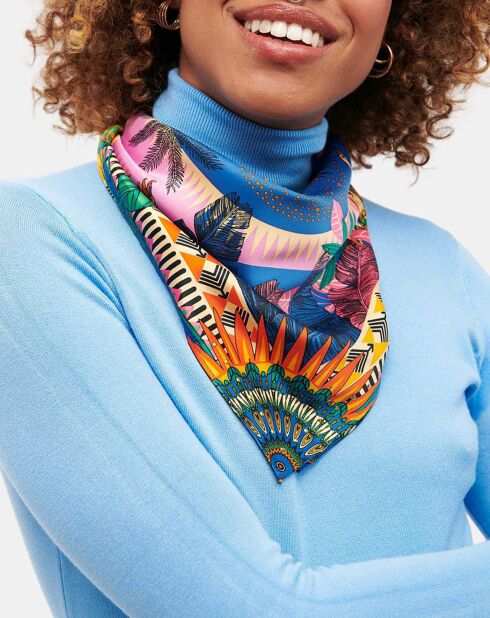 Foulard Plume multicolore  50x50 cm