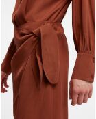 Robe mini Portefeuille Selma marron moyen