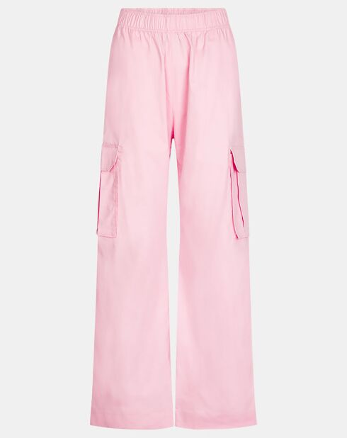 Pantalon en Coton Bio Cargo Fatuna 1796 Poplin rose