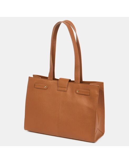 Cabas en Cuir en Cuir New Liam camel - 28x38x11 cm