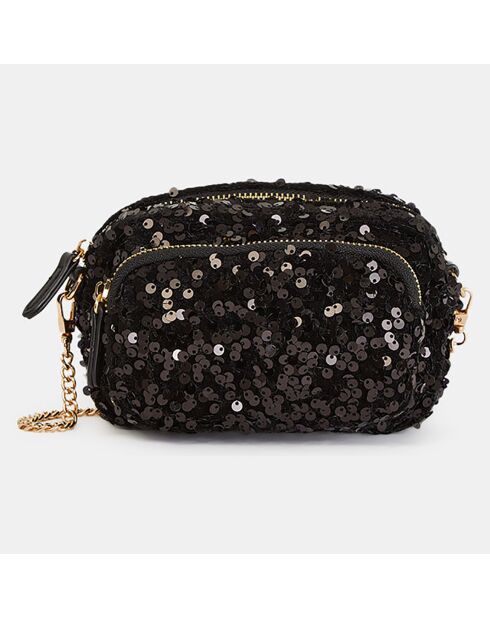 Sac Stone Petit Sequins noir - 11x16.5x9 cm