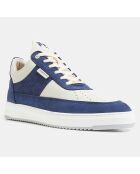 Baskets en Cuir Low Top Game blanc/bleu