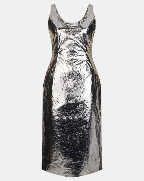 Robe Louise Crinkled Silv argentée