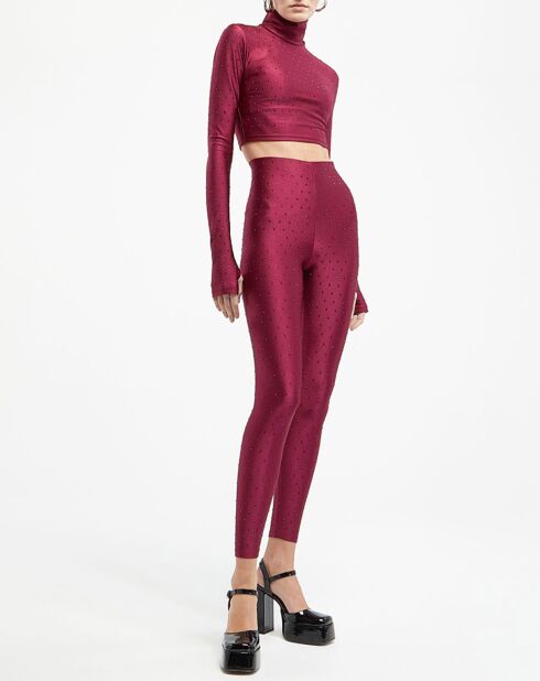 Legging Holly Crystal - 80'S bordeaux clair