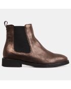 Chelsea boots en Cuir métallisé bronze