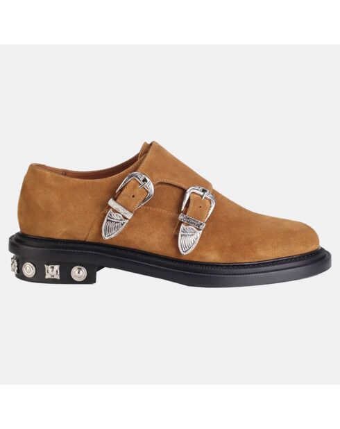 Monks en Velours de Cuir camel