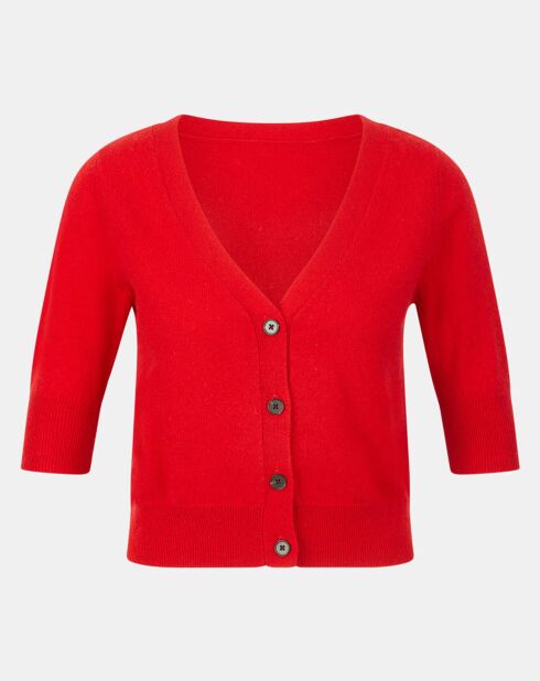 Cardigan en Laine & Cachemire Court Venus rouge