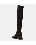 Bottes en Cuir stretch noires - Talon 7 cm