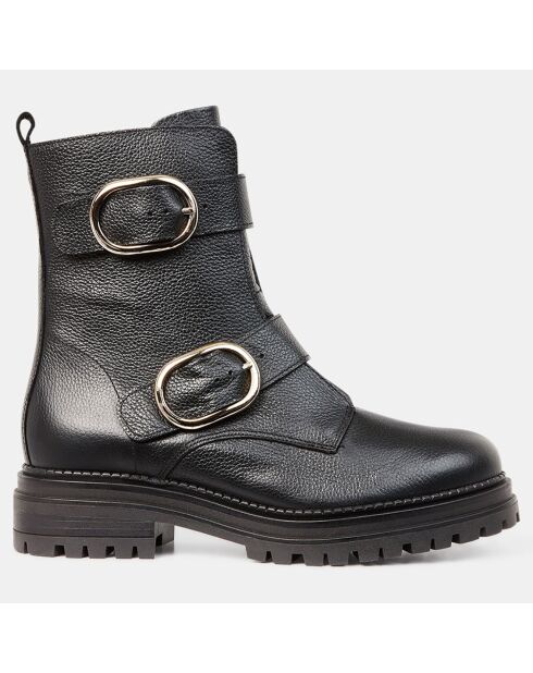 Boots en Cuir avec boucles noires