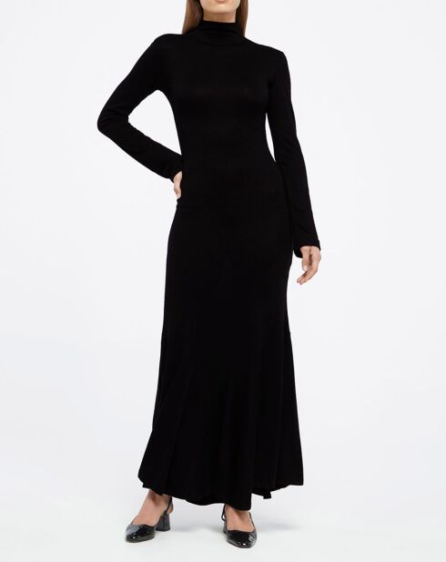 Bonbon schwarzes Rollkragenpulloverkleid