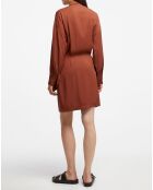 Robe mini Portefeuille Selma marron moyen