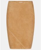 Jupe en Velours de Cuir Kind camel